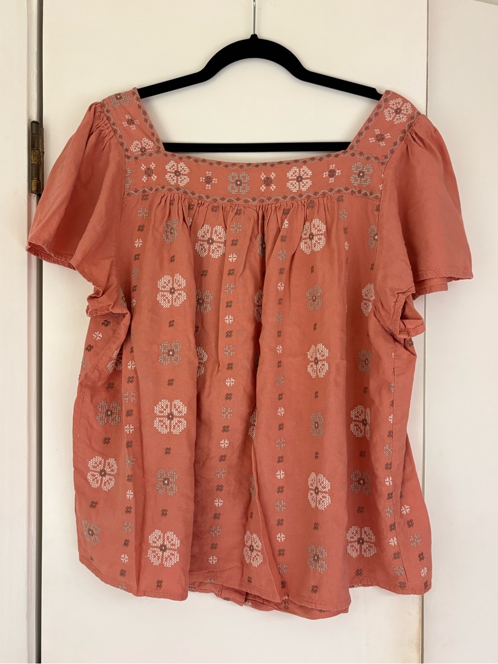 Torrid Festi Boho Embroidered Square Neck Top Sz 1X